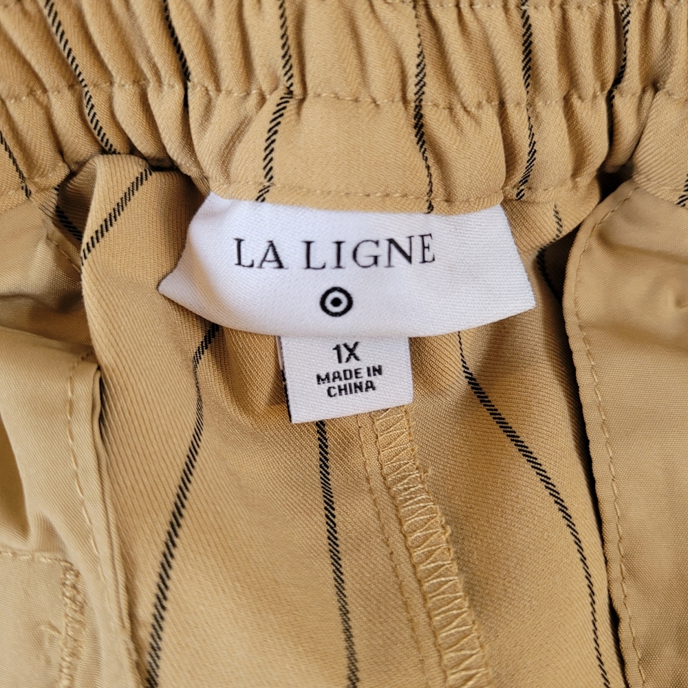 LA LIGNE For Target Tan Side Stripe Wide Leg Trouser Pant Size 1X - Picture 5 of 11